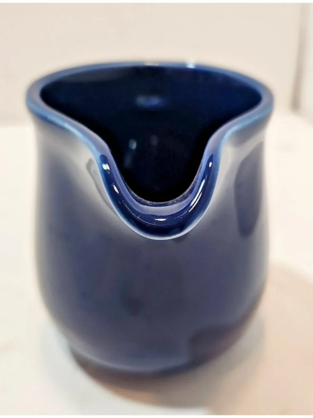 Vtg Nancy Calhoun Stoneware Sapphire Blue Sugar Bowl & Creamer No Lid